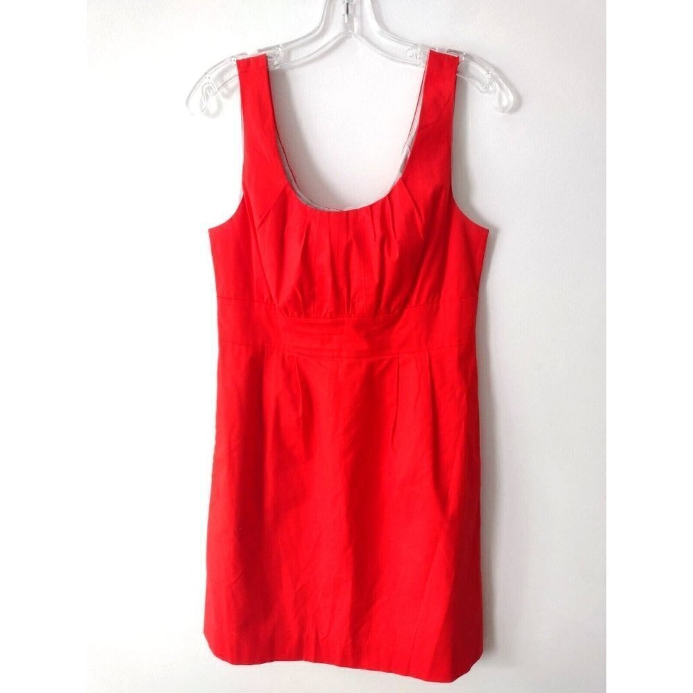 J. Crew Suiting Sheath Dress Size 10 Orange Scoop Neck Lined‎ Sleeveless Career